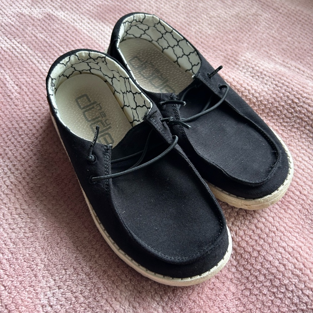 Hey Dude Kids Shoes in Black and White